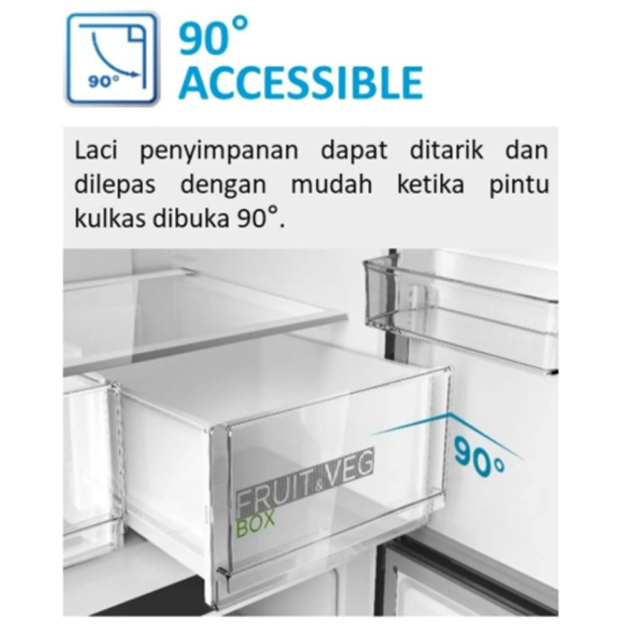 Midea Kulkas Side By Side 558 Liter Inverter Quattro Black - MDRS 715 FGF28ID | MDRS-715-FGF28ID